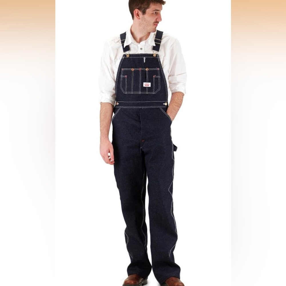 Round House Men's Classic Bib Overalls 36x36 
Men's Dark Blue Denim Overalls